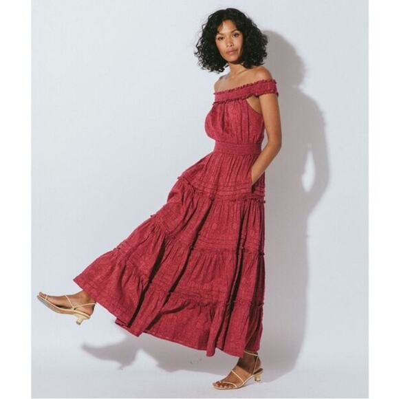 NWT Cleobella Alivia Ankle Dress in Berry maxi organic cotton sz M - Picture 5 of 11